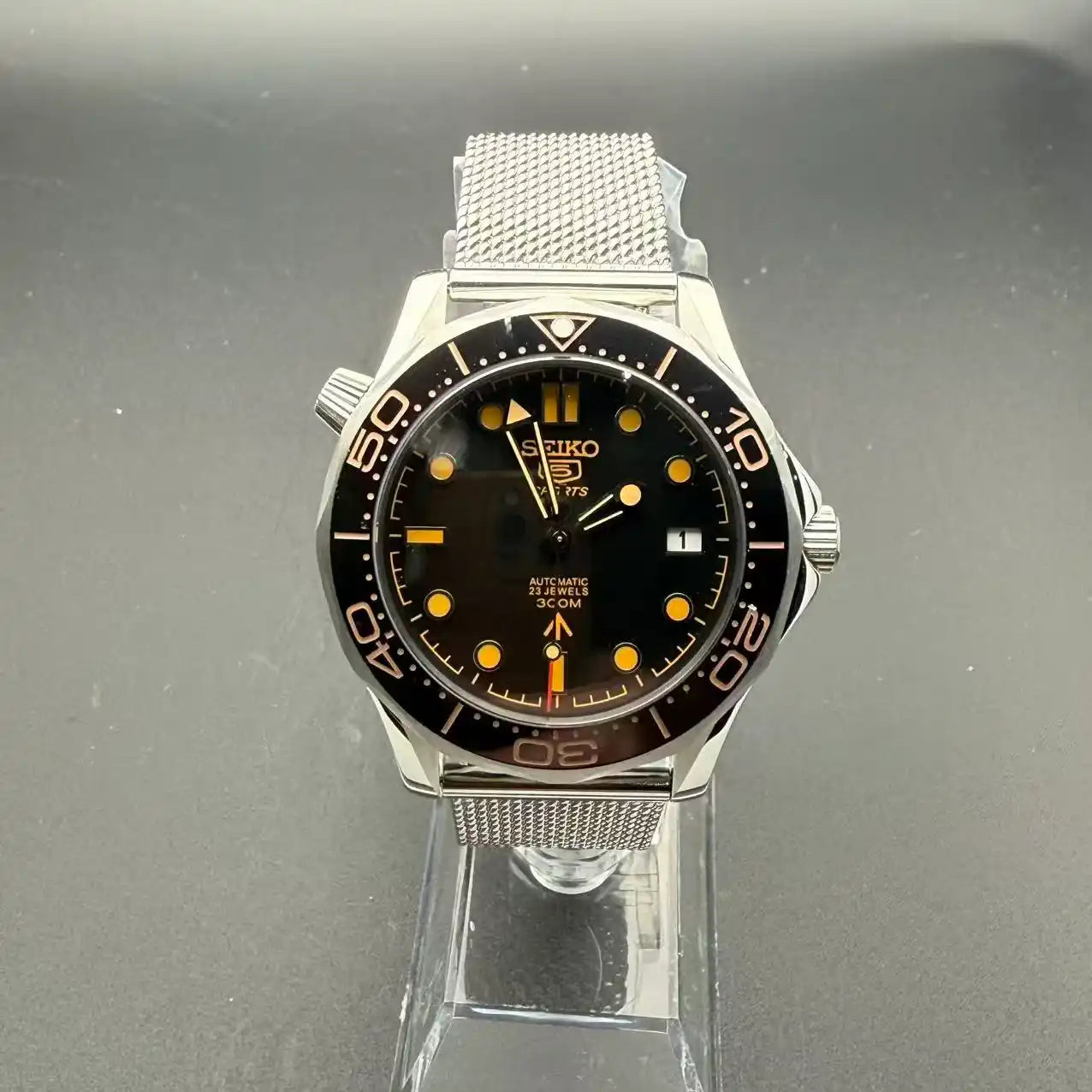 MASTERMOD | 007 Bond Matte Black NH35 Seiko Mod - 428.00 WATCHBRICK