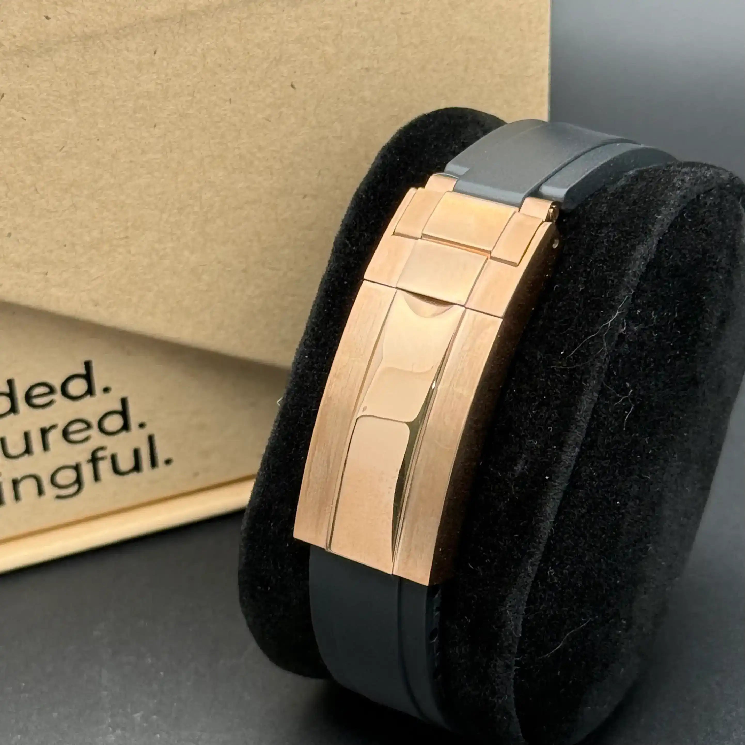 SEITONA | Rose Black Rubber VK63 Custom Watch - 418.00 WATCHBRICK