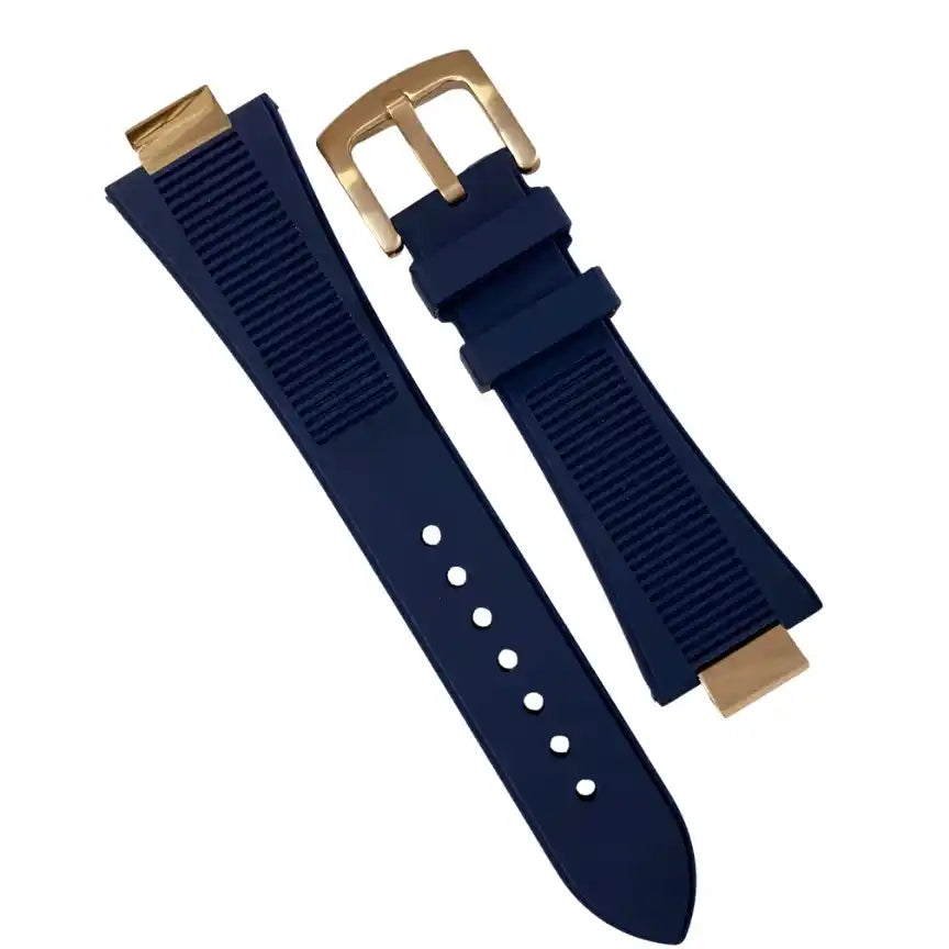 Nautilus Rubber Strap | 25mm Rose Gold Tang Buckle - 65.00 WATCHBRICK