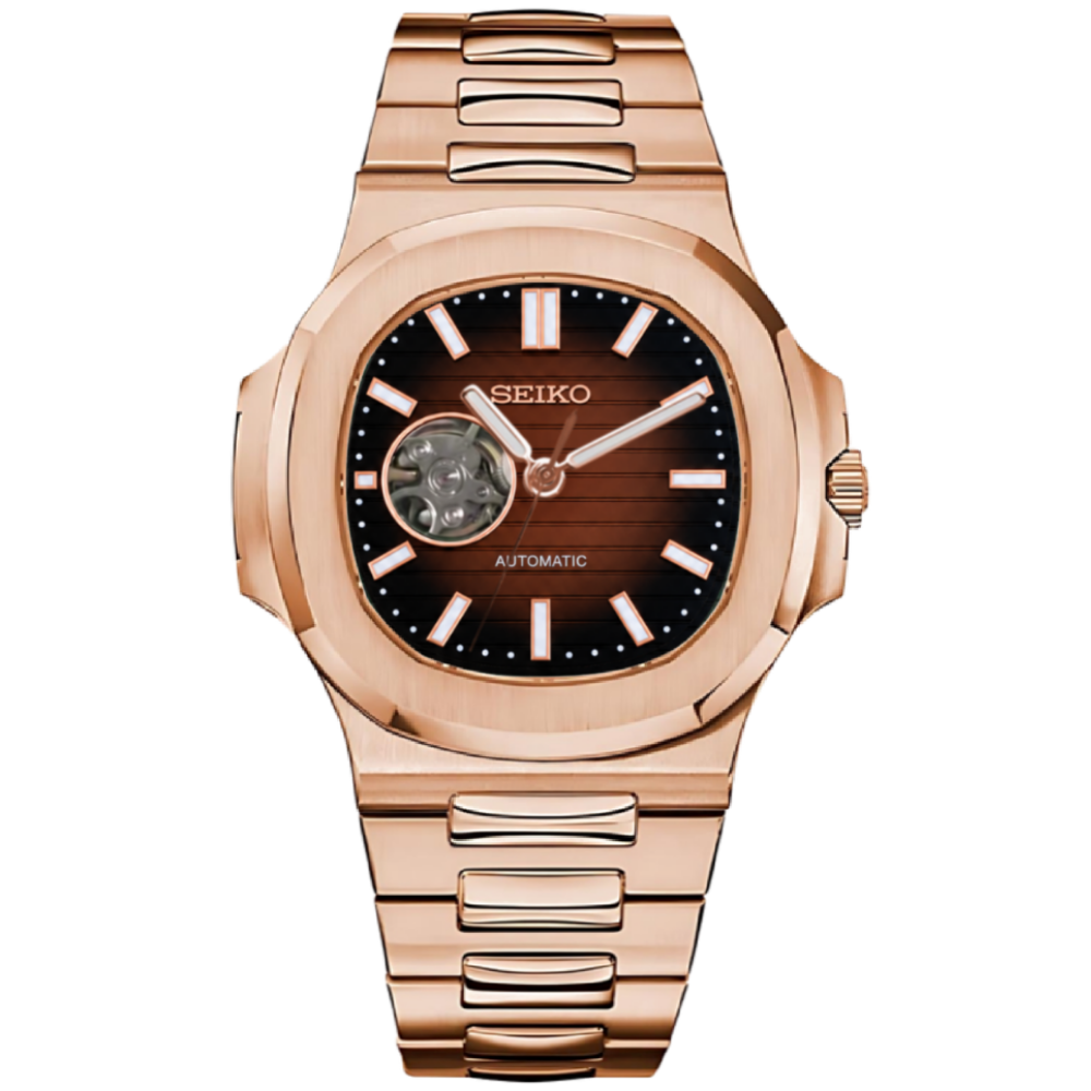 NAUTIKO | Brown Black Open-Heart NH38 Seiko Mod