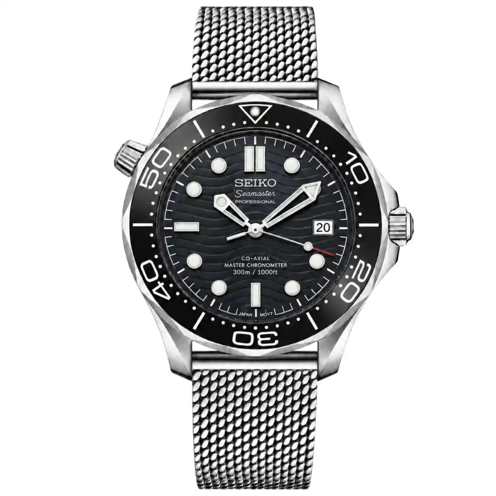 MASTERMOD | 007 Bond Black Wave Edition NH35 Seiko Mod - 418.00 WATCHBRICK
