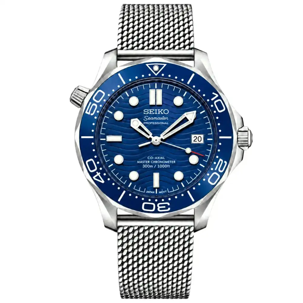 MASTERMOD | 007 Bond Blue Wave Edition NH35 Seiko Mod - 418.00 WATCHBRICK