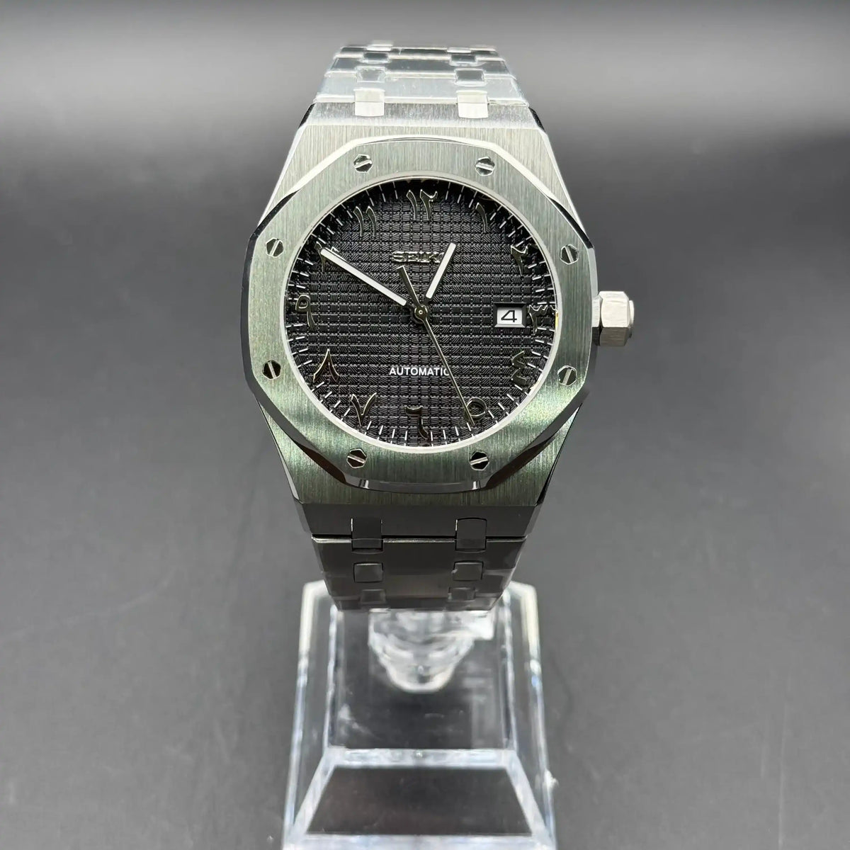 OAKMOD | Black Arabic NH35 Seiko Mod - 408.00 WATCHBRICK