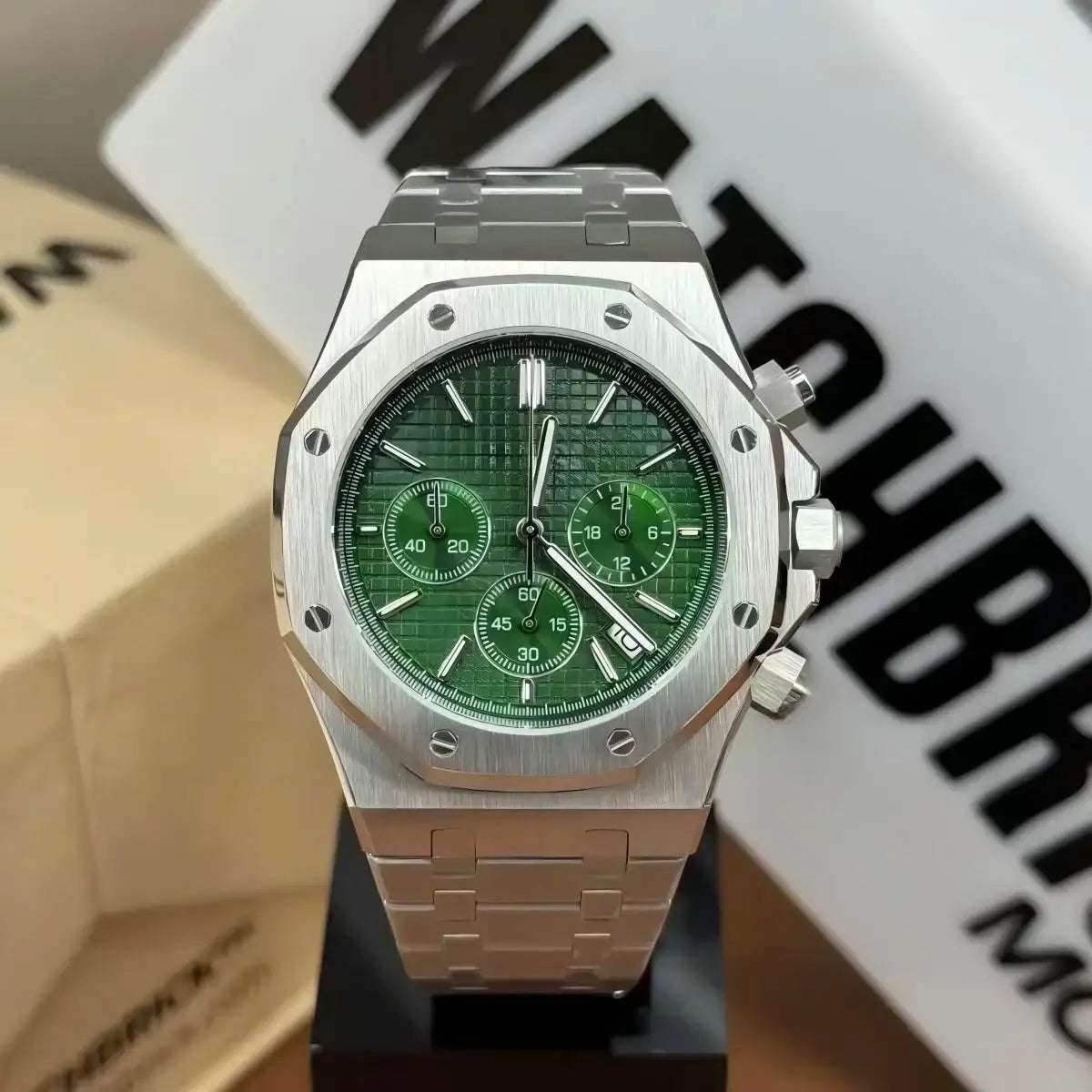 OAKMOD | Green Chronograph VK63 - 398.00 WATCHBRICK