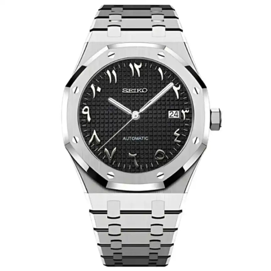 OAKMOD | Black Arabic NH35 Seiko Mod - 398.00 WATCHBRICK