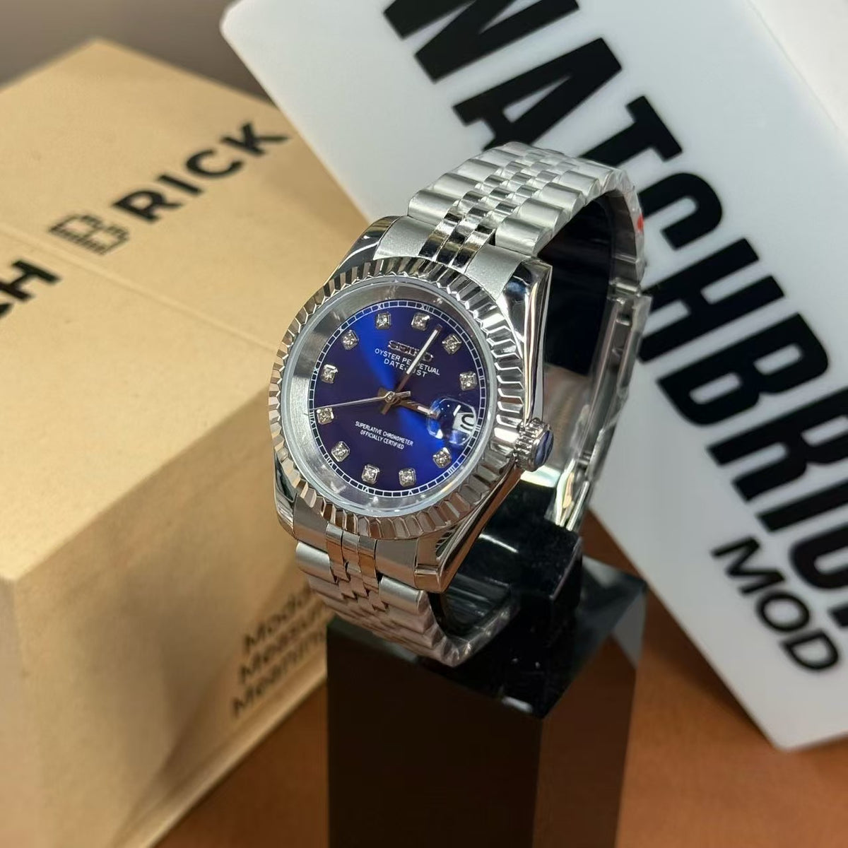 JUSTMOD | Blue Diamond Dial NH35 Seiko Mod