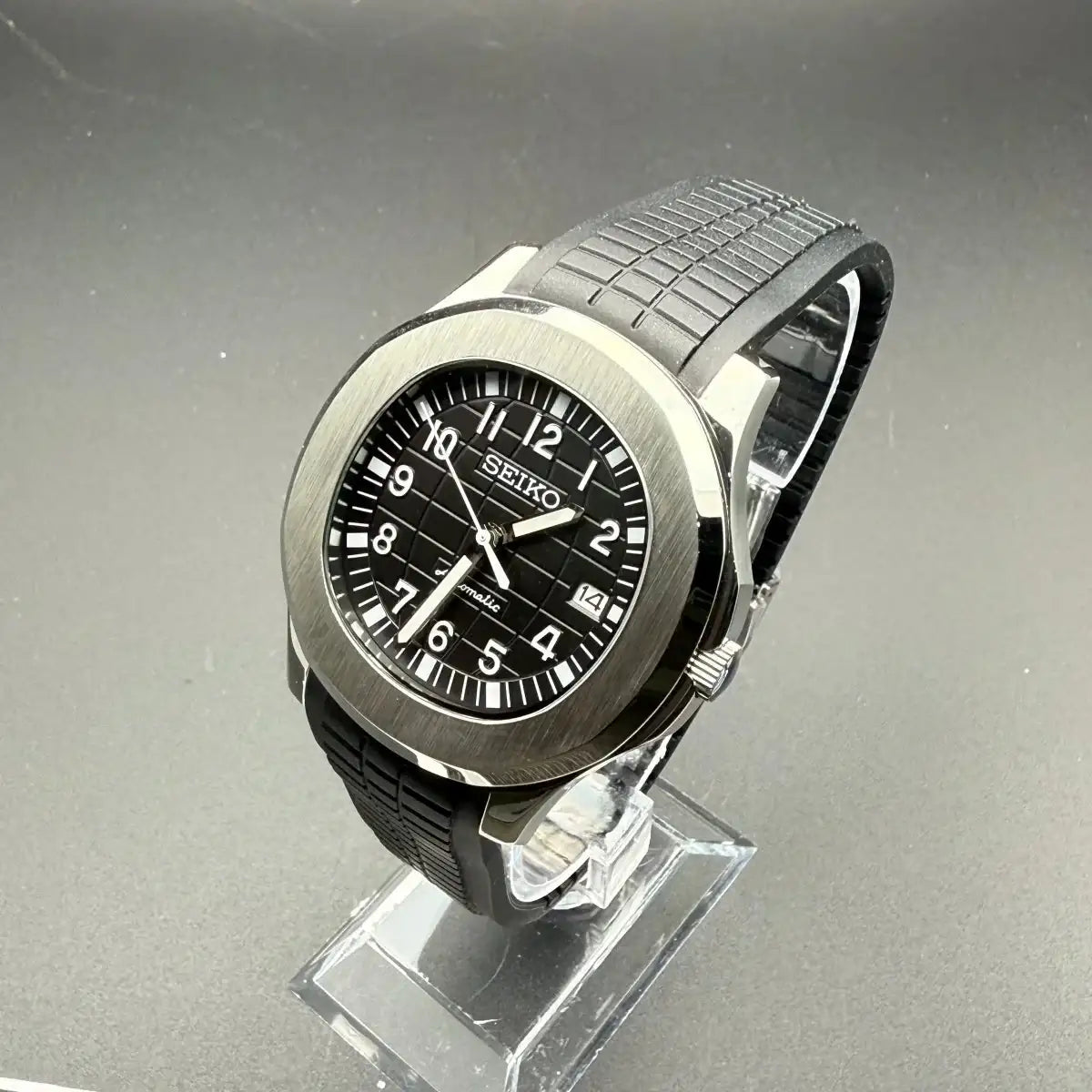 AQUAMOD | Shadow Black NH35 Custom Watch - WATCHBRICK