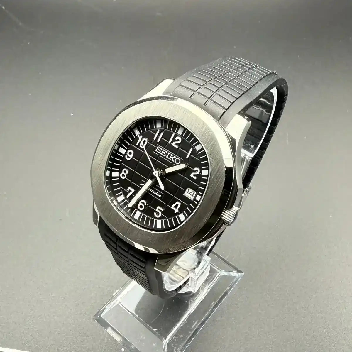 AQUAMOD | Shadow Black NH35 Custom Watch - WATCHBRICK
