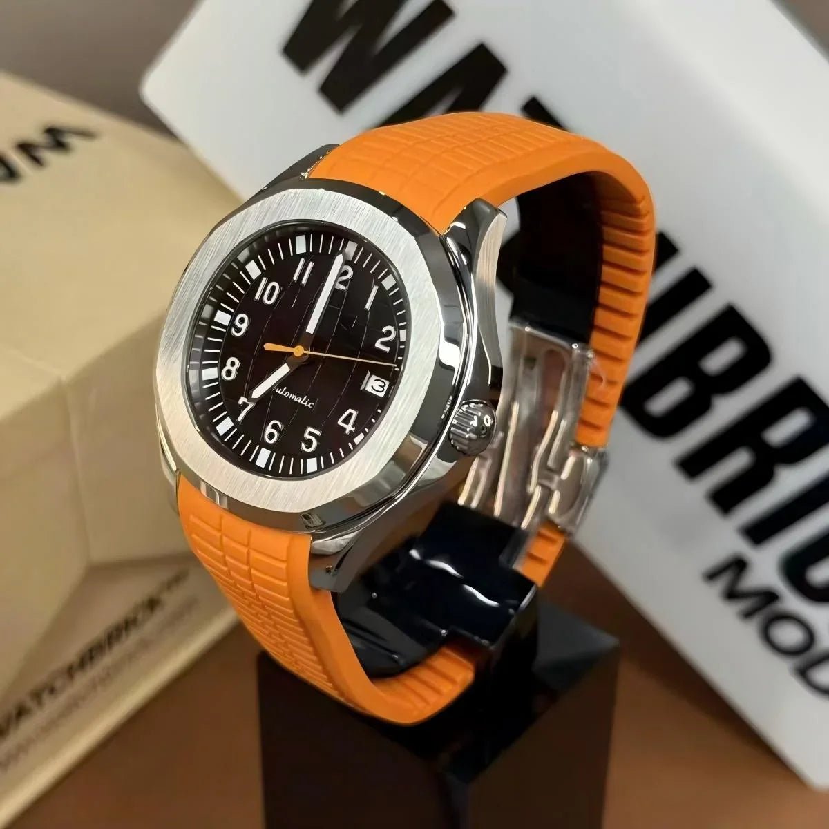 AQUAMOD | Volcano Orange NH35 Auto - WATCHBRICK
