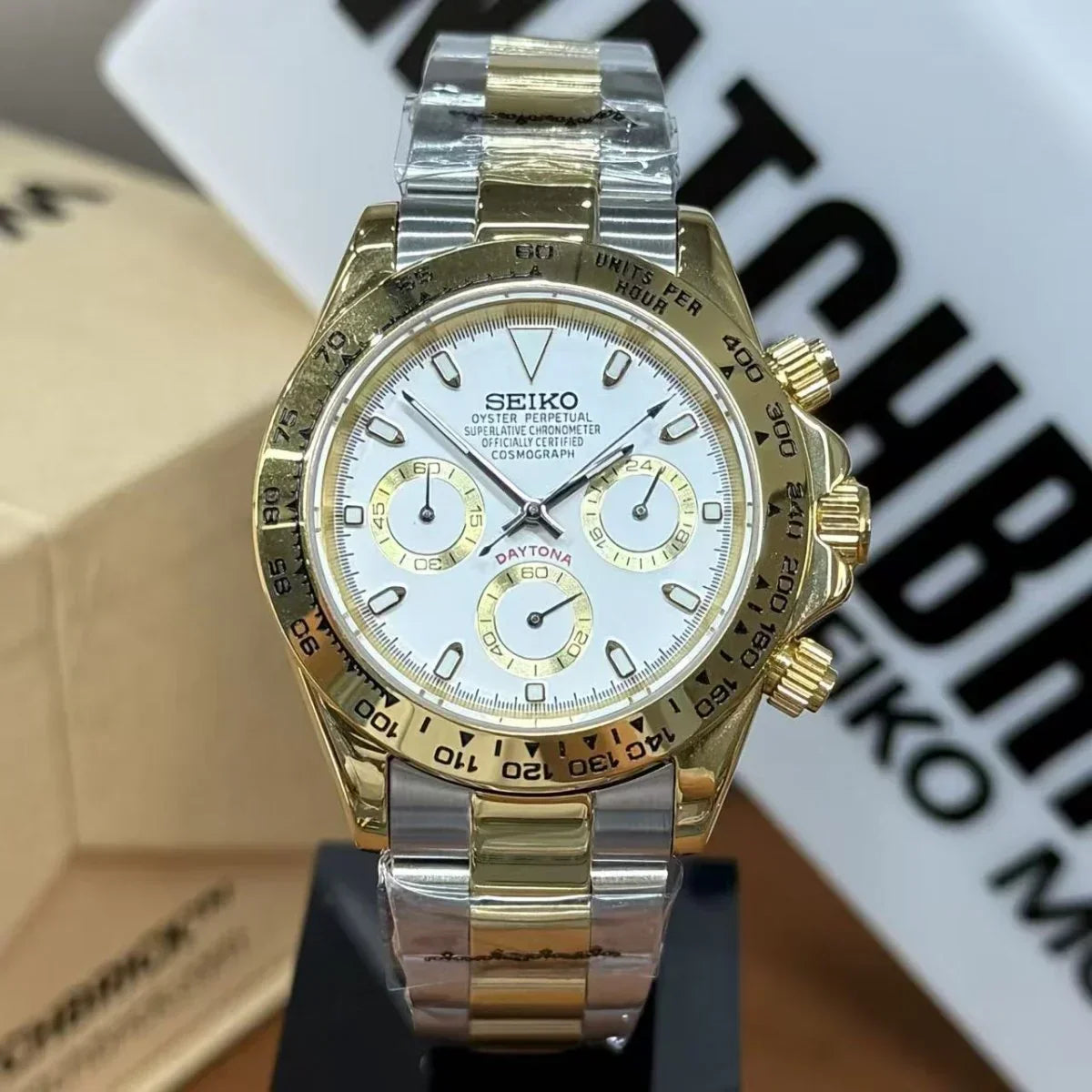 SEIKTONA | Two-Tone Gold White - WB MOD WATCHES