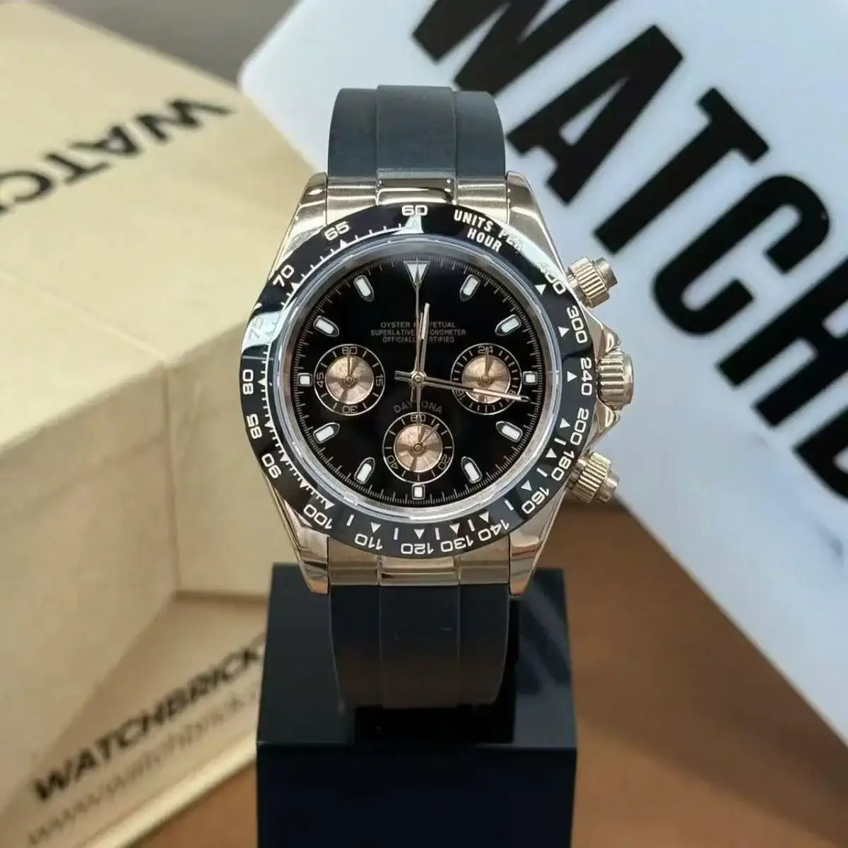 SEITONA | Rose Black Rubber VK63 - 418.00 WATCHBRICK