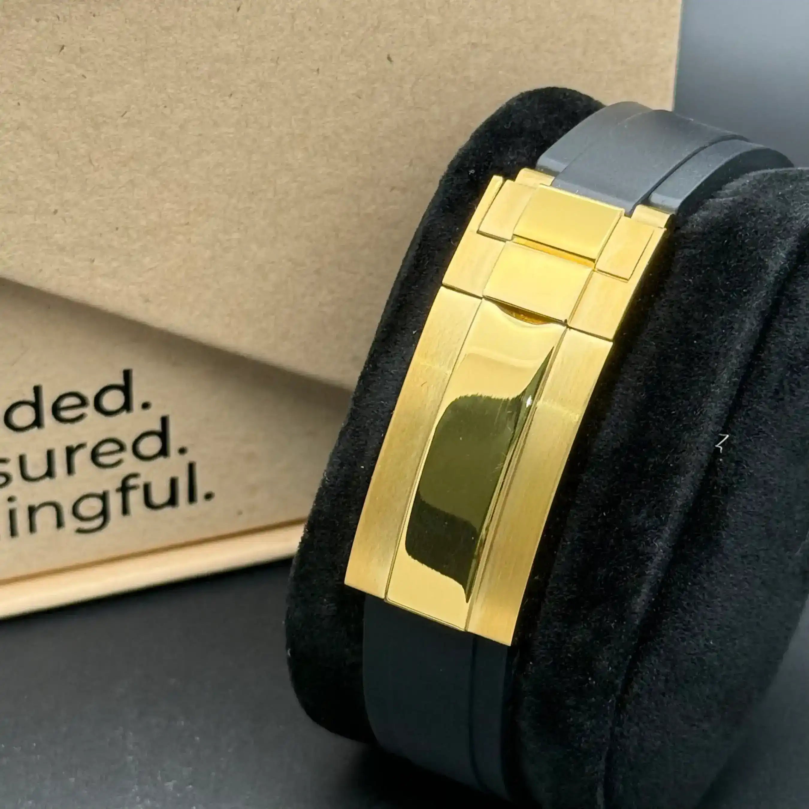 SEITONA | Gold Black Rubber VK63 Seiko Mod - 418.00 WATCHBRICK