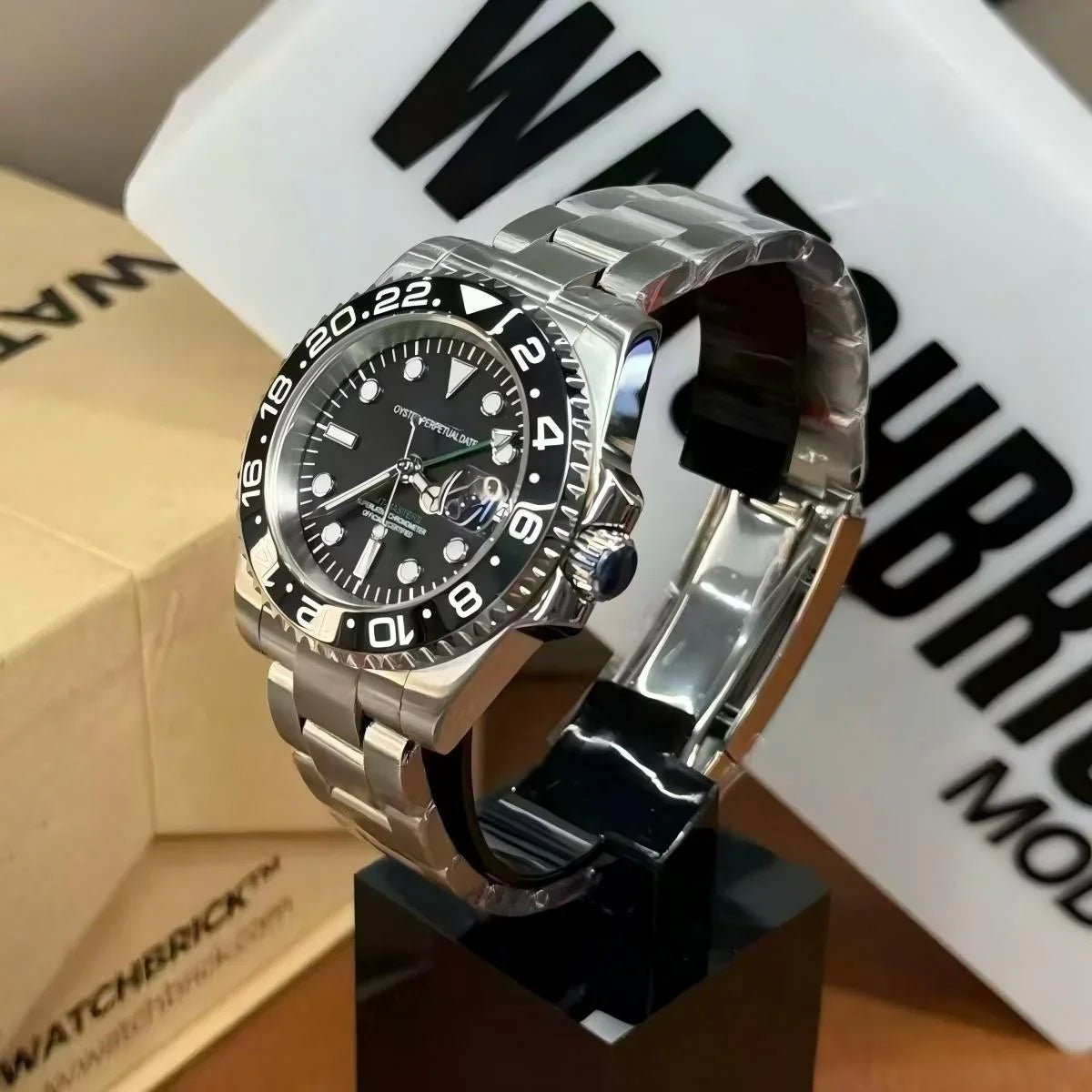 GMTMOD | Black Bezel NH34 - WATCHBRICK