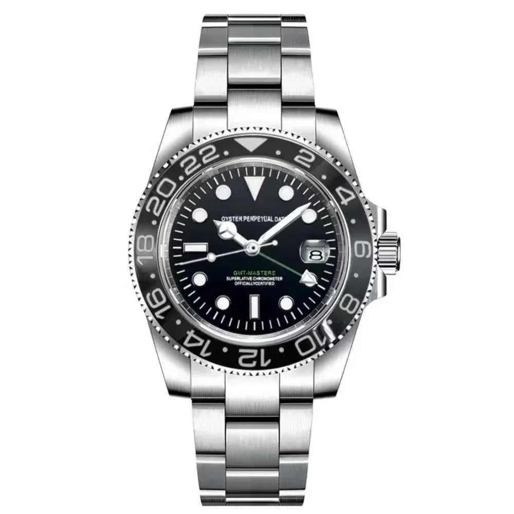 GMTMOD | Black Bezel NH34 Custom Watch Custom Seiko Mod Watches