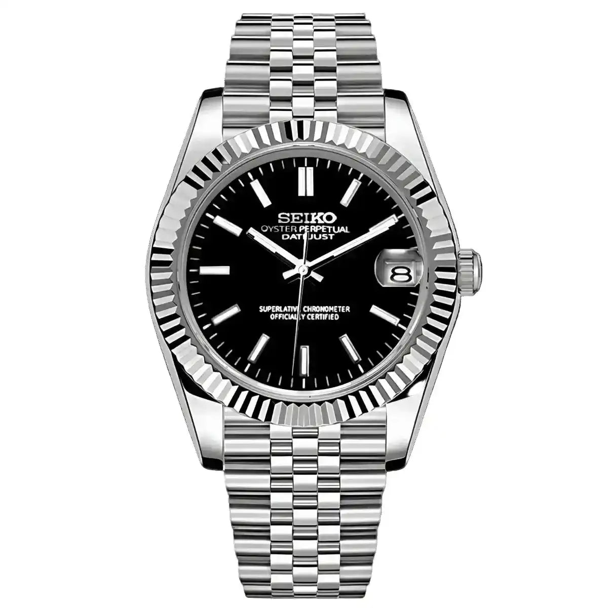 JUSTMOD | Classic Black NH35 Seiko Mod – WATCHBRICK