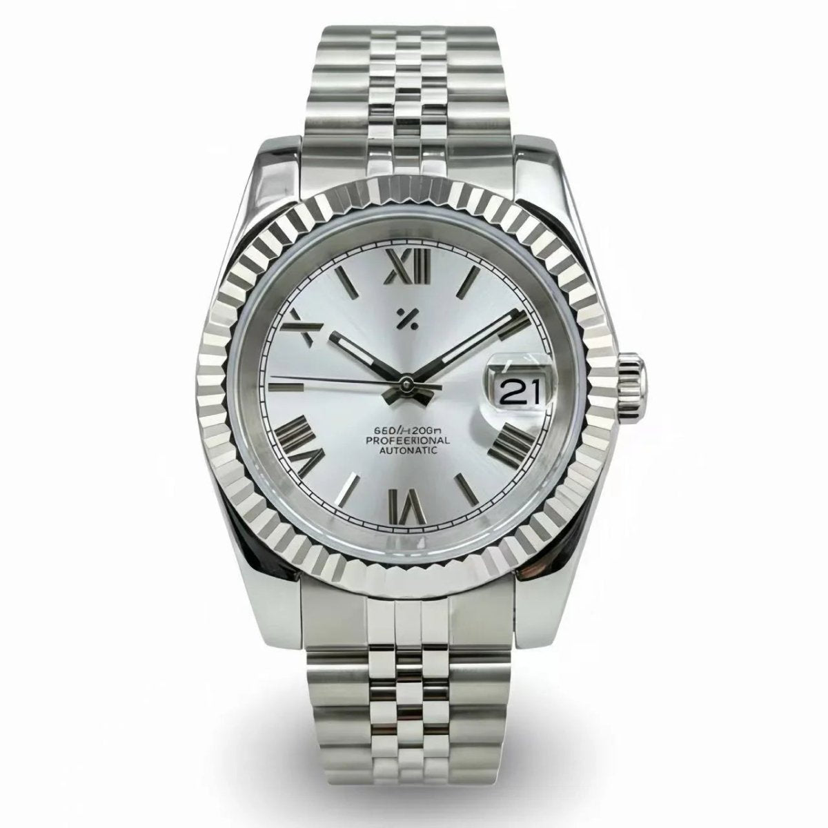 JUSTMOD | White Roman Dial Silver (36 / 39mm) - WATCHBRICK