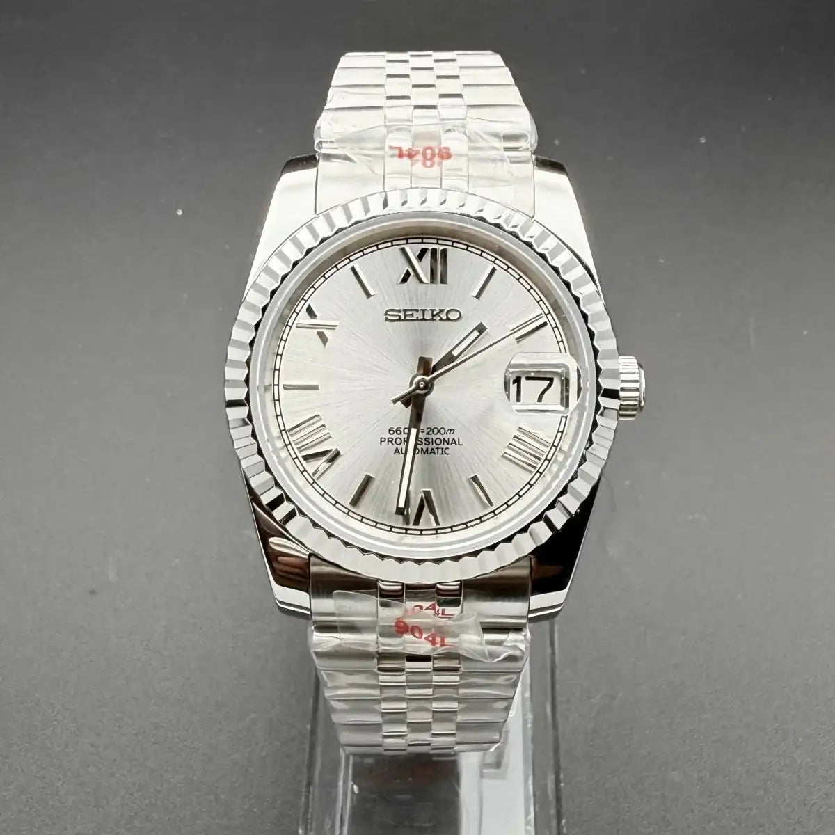 JUSTMOD | White Roman NH35 Seiko Mod - WATCHBRICK