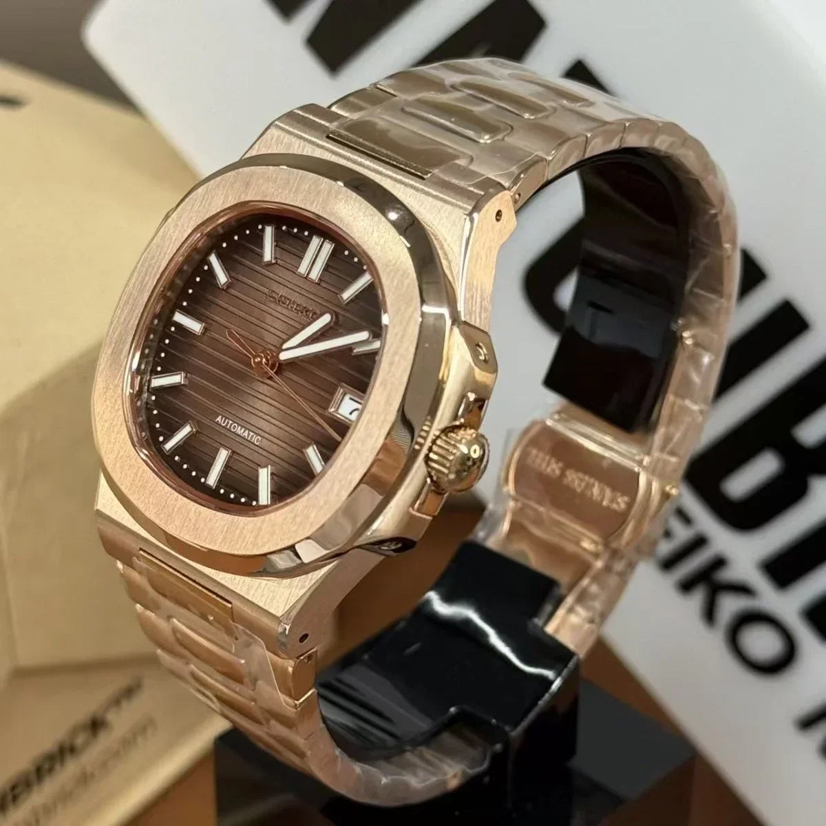 NAUTIKO | Brown Dial Rose Gold - 428.00 WATCHBRICK
