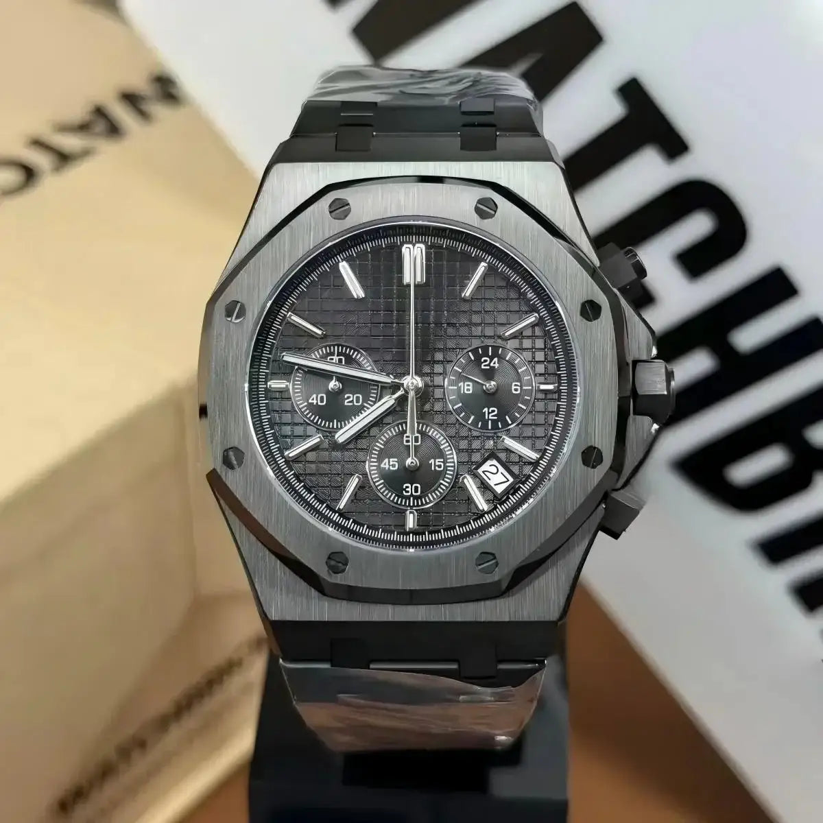 OAKMOD | Stealth Chronograph All-Black VK63 - 398.00 WATCHBRICK
