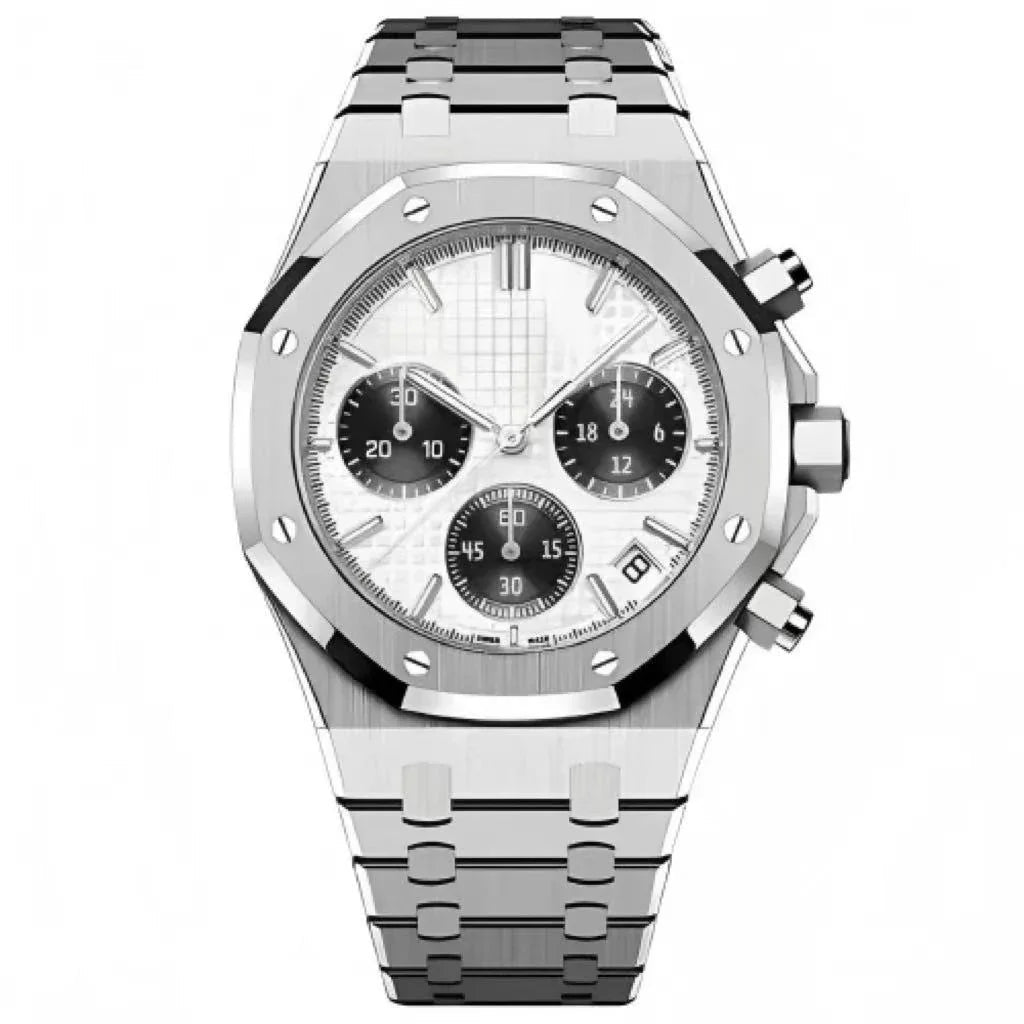 OAKMOD | White Black VK63 Chrono Mod - WATCHBRICK