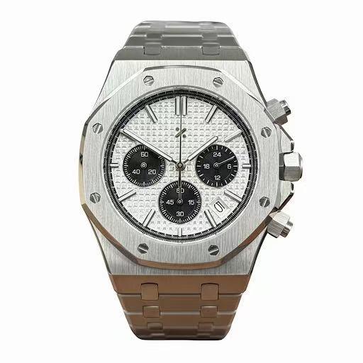OAKMOD | White Black VK63 Chrono Mod - WATCHBRICK