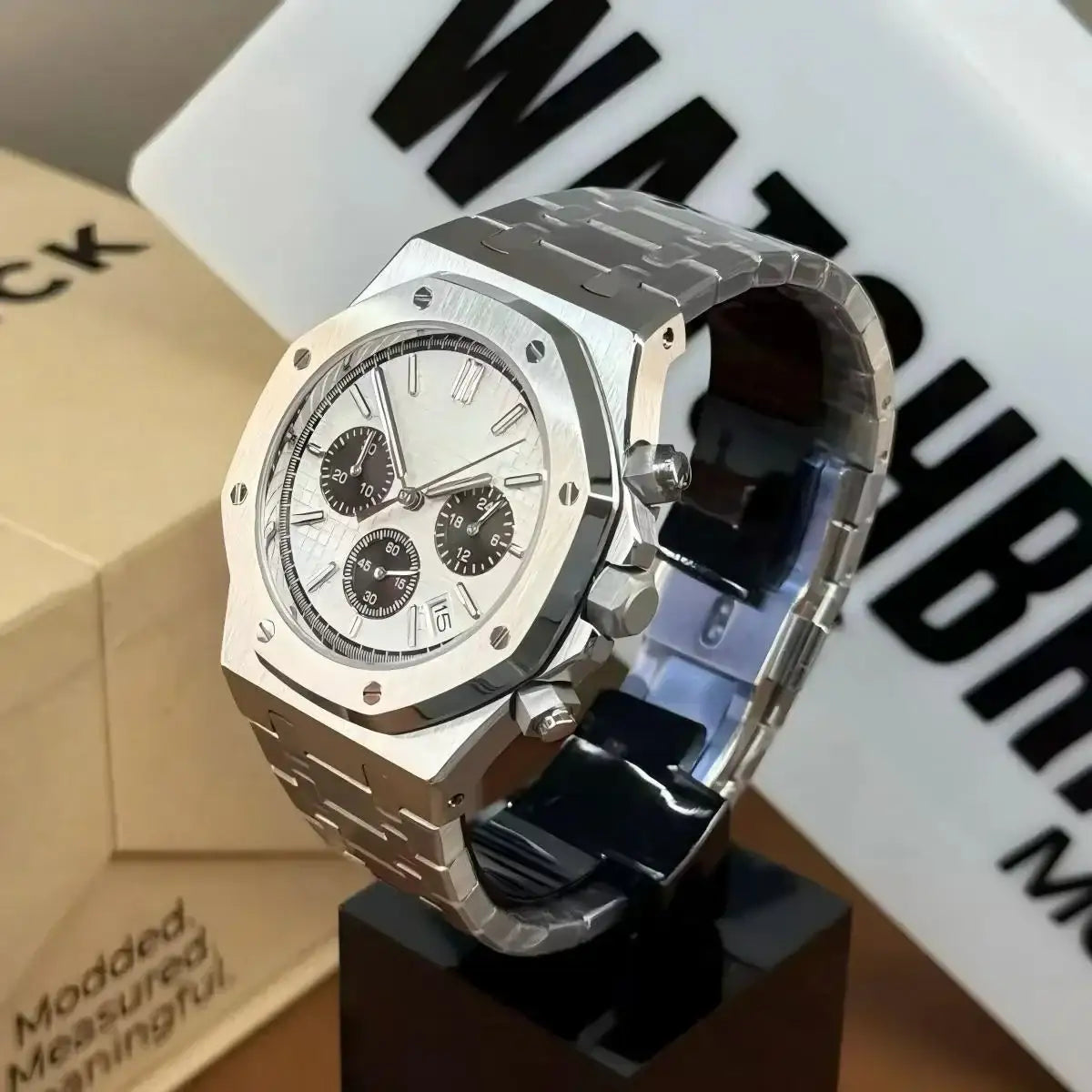 OAKMOD | White Black VK63 Chrono Mod - 398.00 WATCHBRICK
