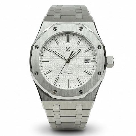 OCTOMOD | White Grid – Integrated Steel NH35 - WATCH MODS