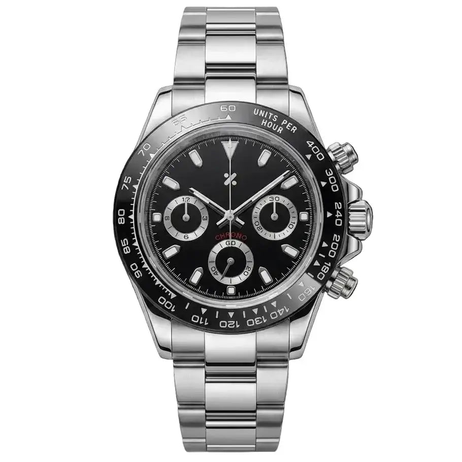 SEITONA | Black Panda VK63 Chrono - 398.00 WATCHBRICK