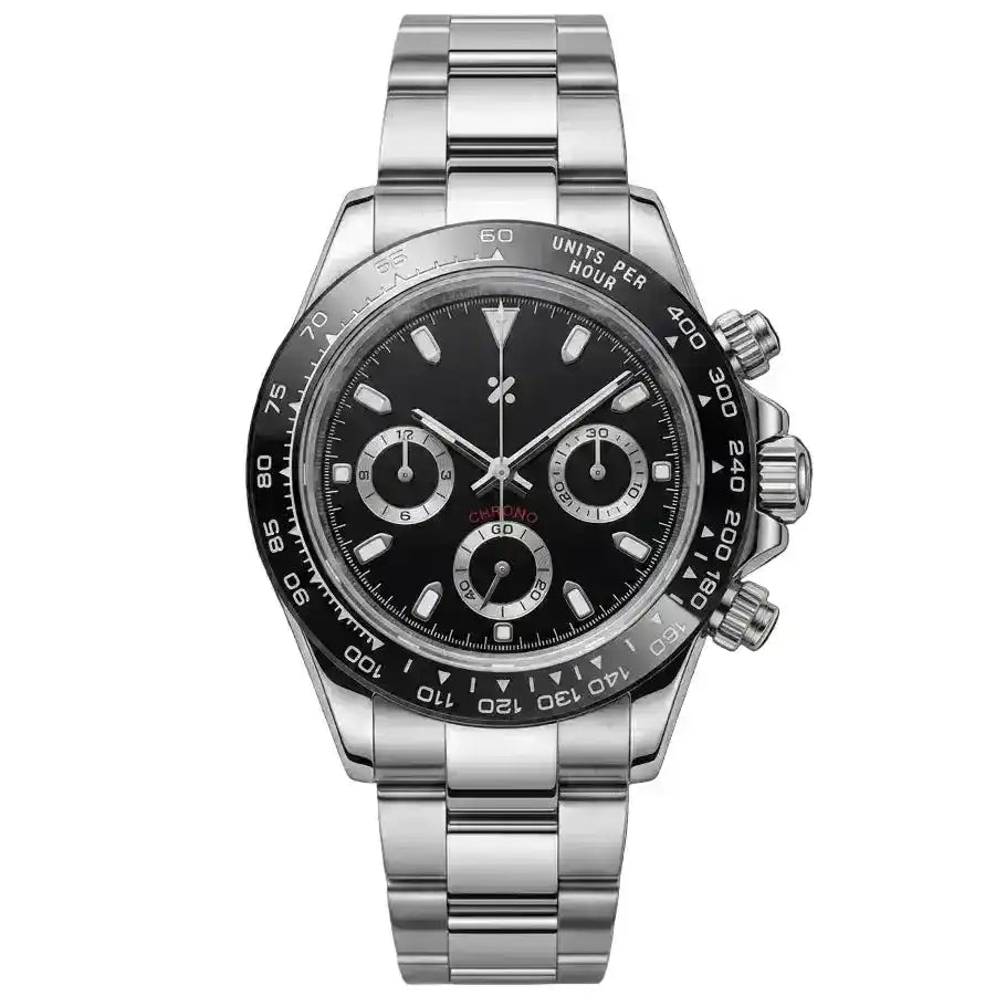 SEITONA | Black Panda VK63 Chrono - 398.00 WATCHBRICK