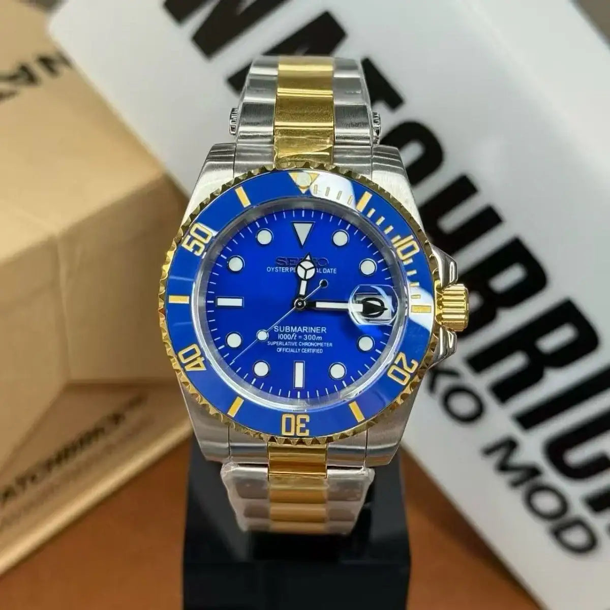 SUBMOD | Marine Blue Two-Tone - 398.00 WATCHBRICK