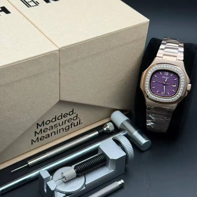 NAUTIKO LADY | Purple Dial Rose Gold NH05 Seiko Mod - 438.00 WATCHBRICK