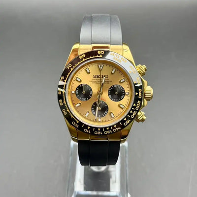 SEITONA | Black Eyes Gold Rubber VK63 Seiko Mod