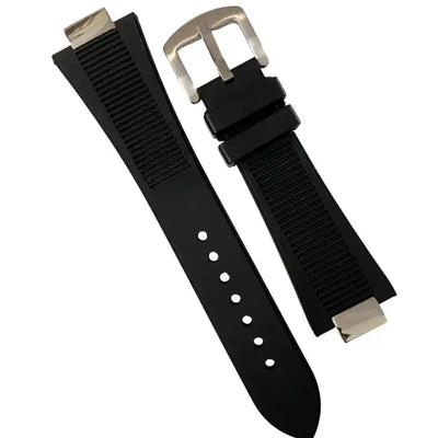 Nautilus Rubber Strap | 25mm Silver Tang Buckle - 65.00 WATCHBRICK