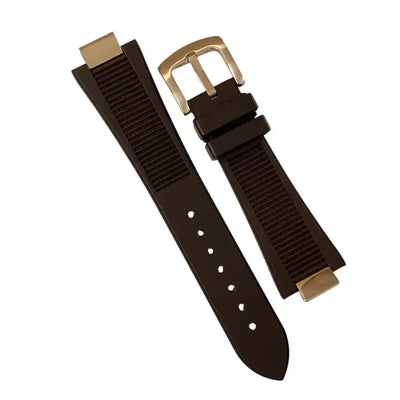 Nautilus Rubber Strap | 25mm Rose Gold Tang Buckle - 65.00 WATCHBRICK