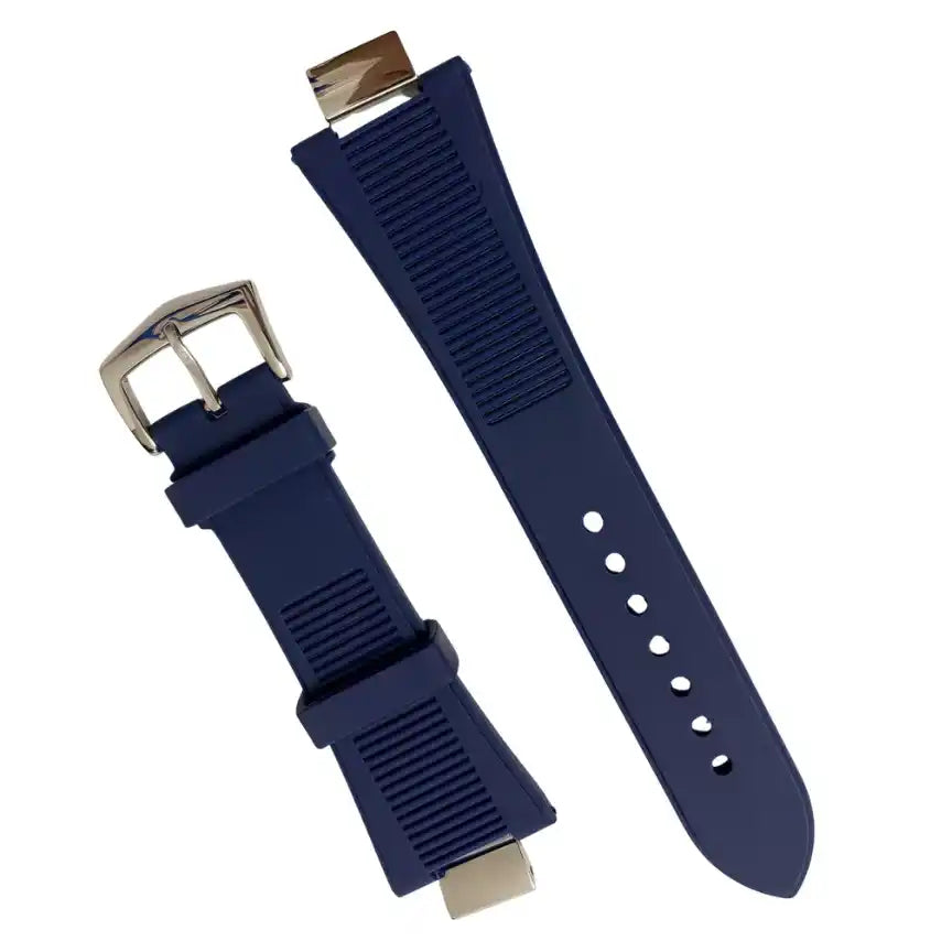 Nautilus Rubber Strap | 25mm Silver Tang Buckle - 65.00 WATCHBRICK
