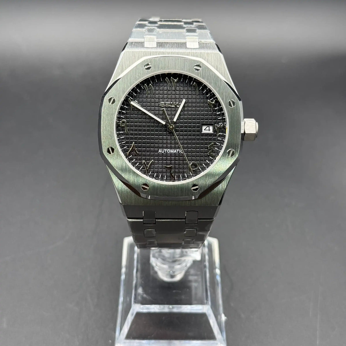 OAKMOD | Black Arabic NH35 Seiko Mod - 408.00 WATCHBRICK