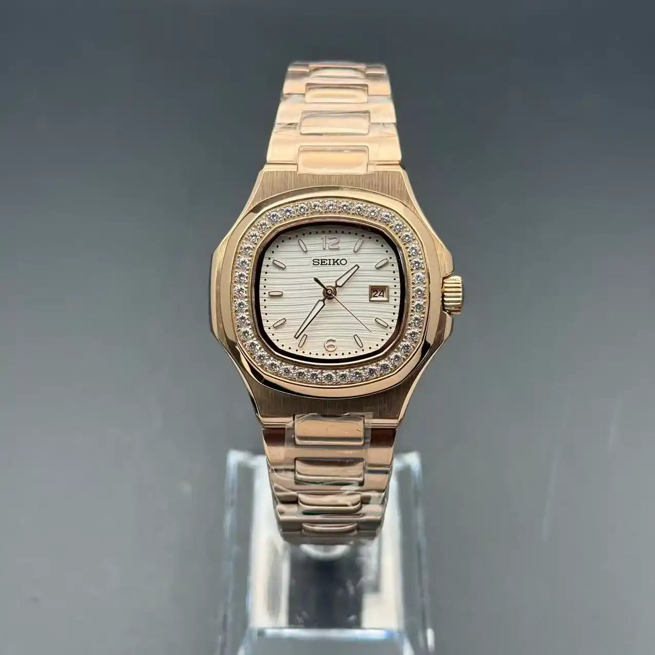 NAUTIKO LADY | White Dial Rose Gold NH05 Seiko Mod - 438.00 WATCHBRICK