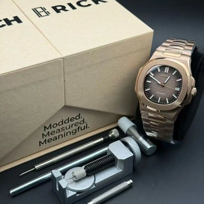 NAUTIKO | Brown Rose Gold NH35 Custom Watch - 418.00 WATCHBRICK