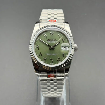 JUSTMOD | Green Arabic NH35 Seiko Mod - 398.00 WATCHBRICK
