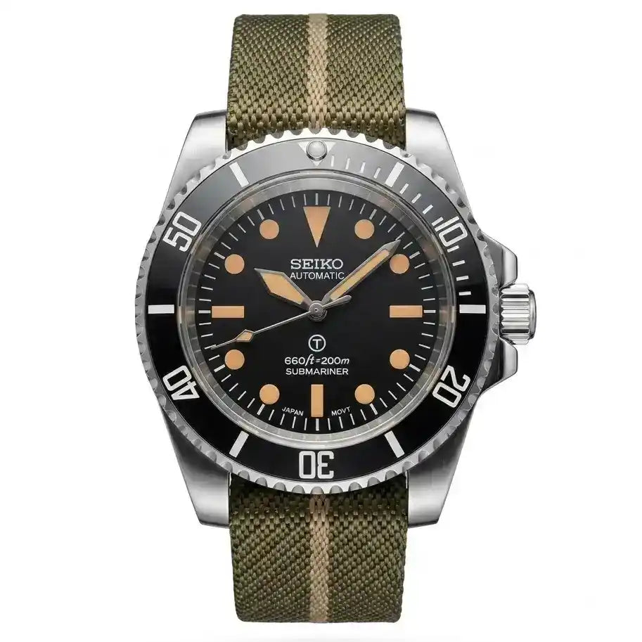 SUBMOD | Vintage NATO Strap NH35 Seiko Mod – WATCHBRICK