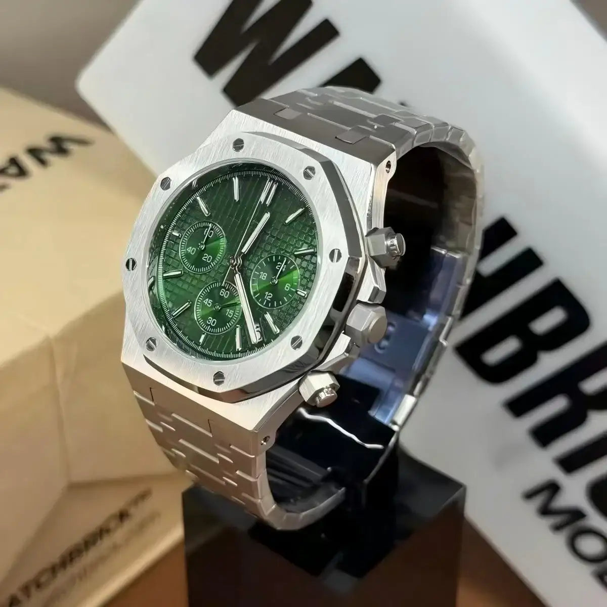 OAKMOD | Green Chronograph VK63 - 398.00 WATCHBRICK