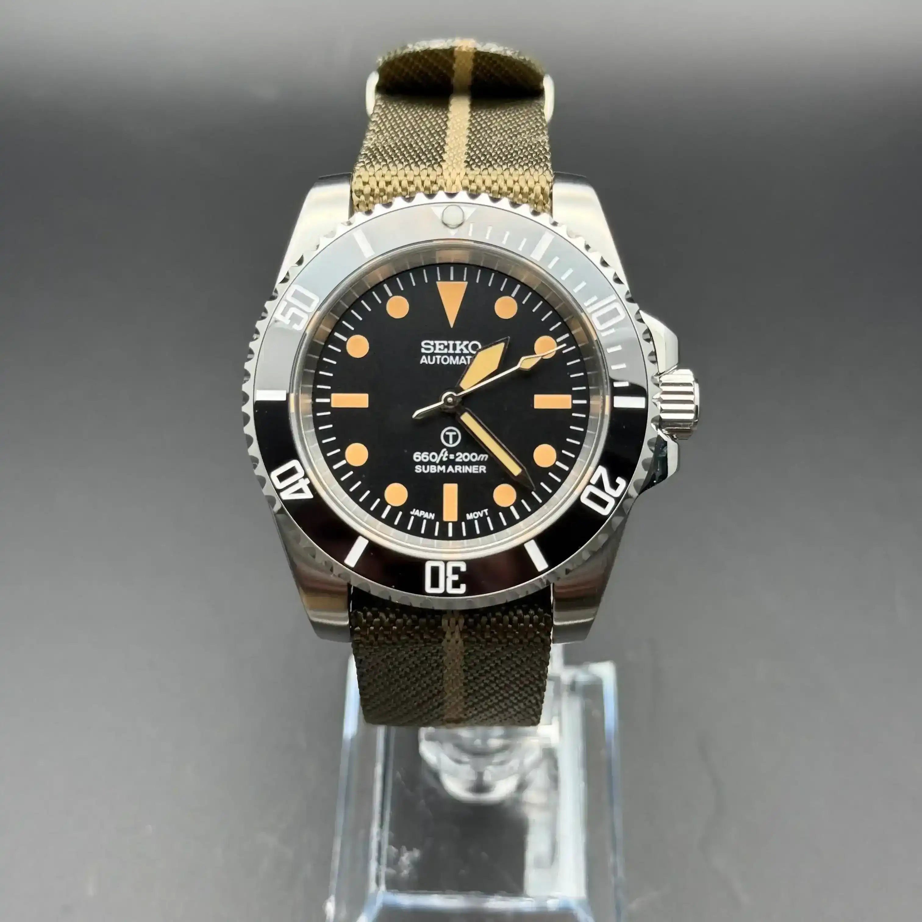SUBMOD | Vintage NATO Strap NH35 Seiko Mod – WATCHBRICK