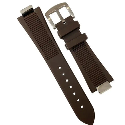 Nautilus Rubber Strap | 25mm Silver Tang Buckle - 65.00 WATCHBRICK