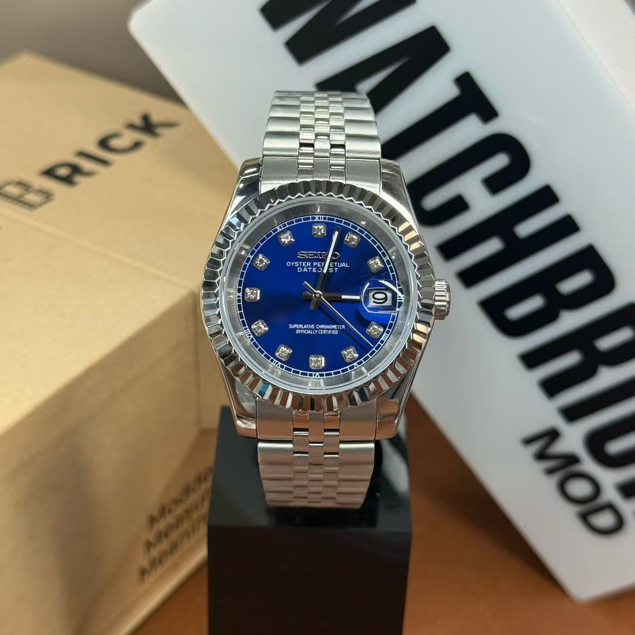 JUSTMOD | Blue Diamond Dial NH35 Seiko Mod