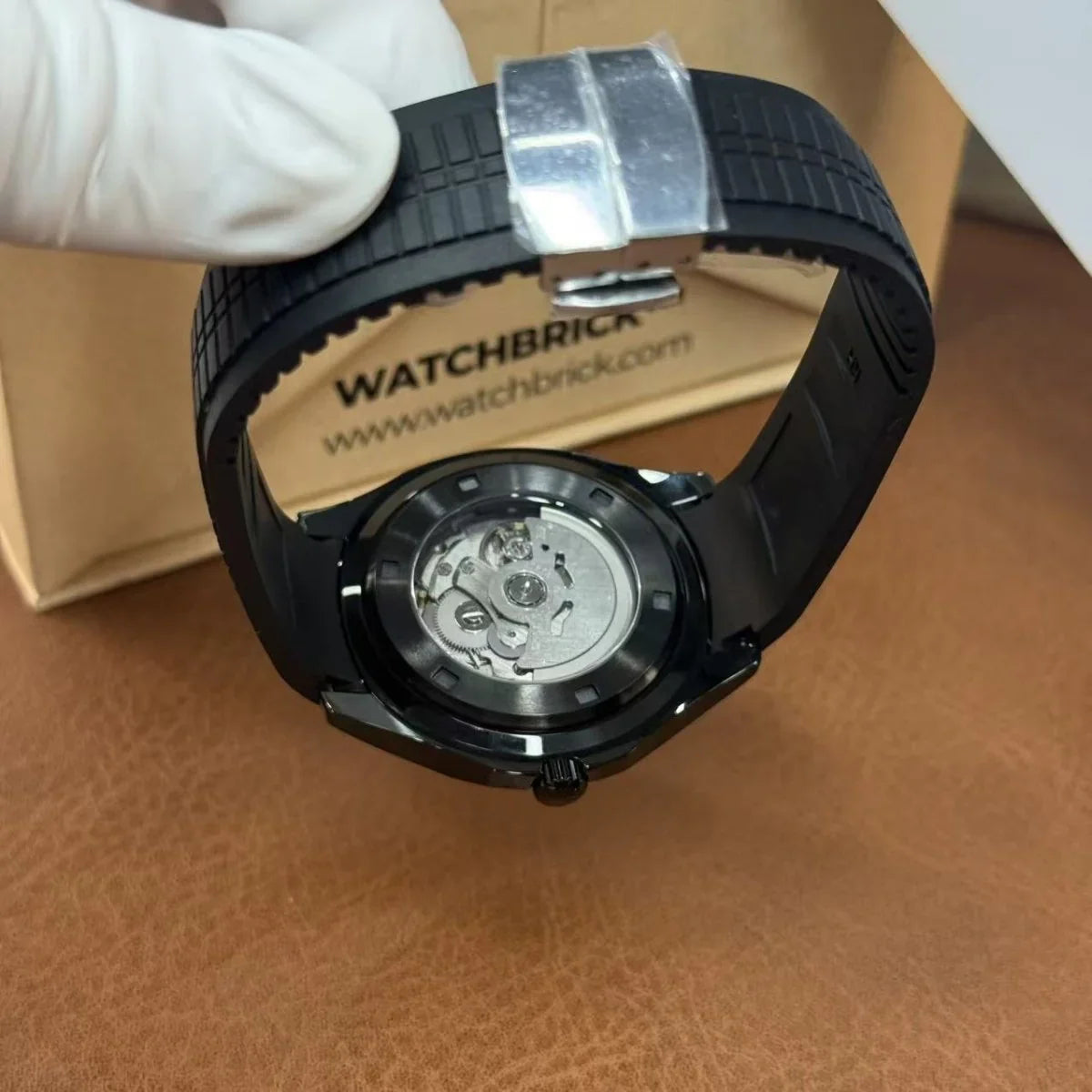 AQUAMOD | Black Aqua NH35 Rubber - WATCHBRICK
