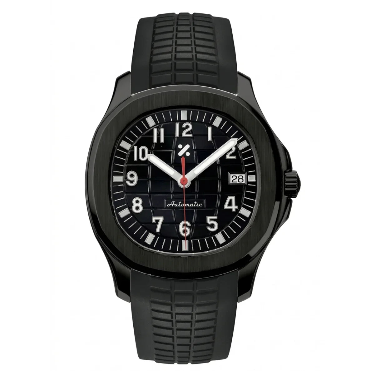 AQUAMOD | Black Aqua NH35 Rubber - WATCHBRICK