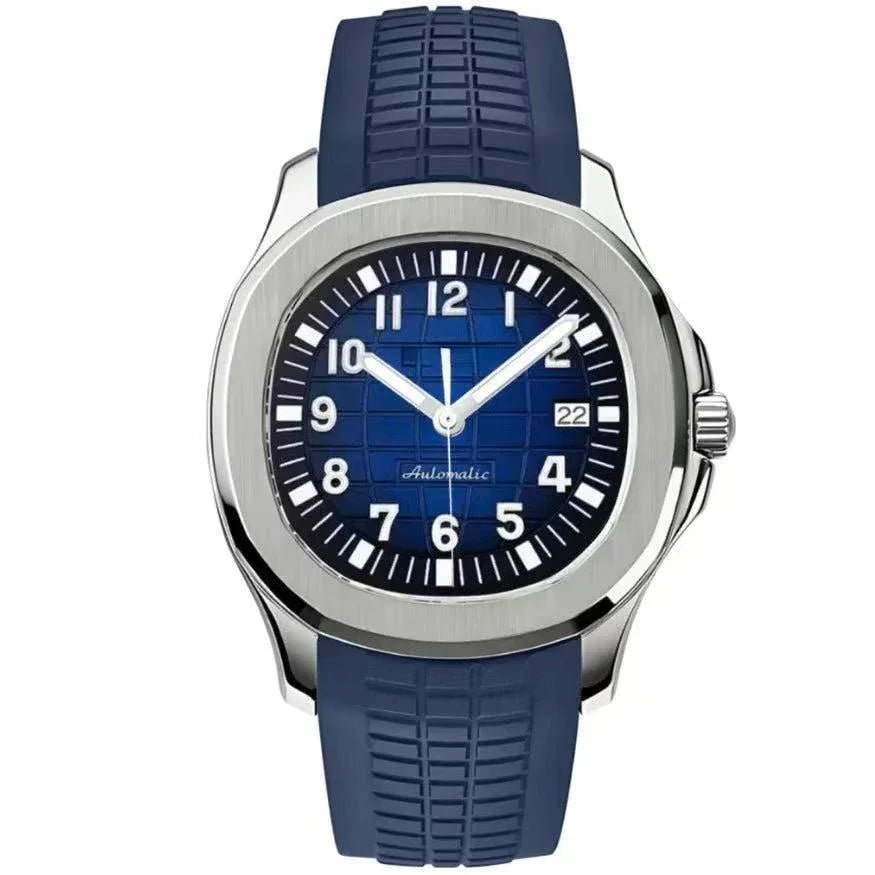 AQUAMOD | Blue and Black Grid NH35 - WATCHBRICK