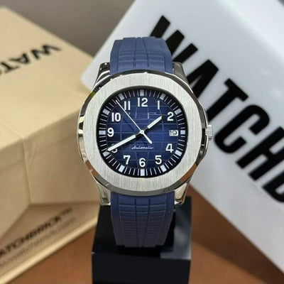 AQUAMOD | Blue and Black Grid NH35 - WATCHBRICK