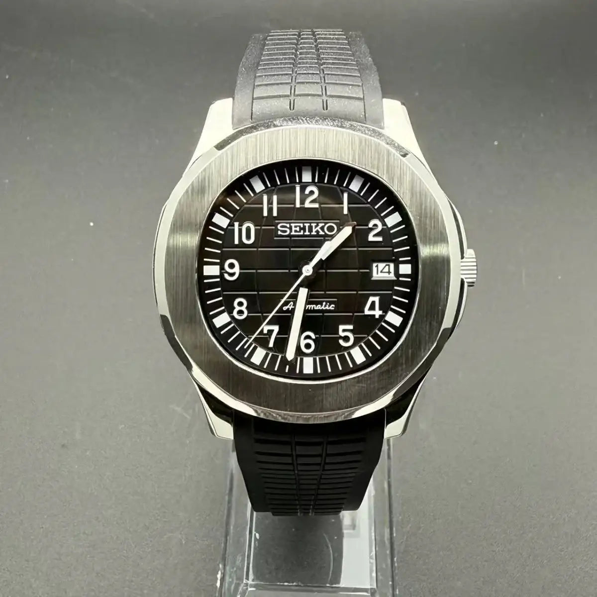 AQUAMOD | Shadow Black NH35 Custom Watch - WATCHBRICK
