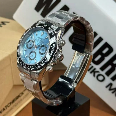 SEIKTONA | Ice Blue VK63 - WB MOD WATCHES